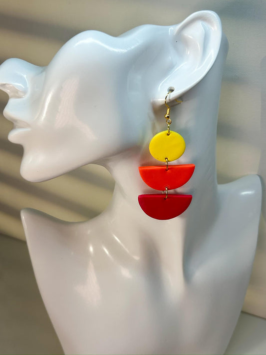 Radiant Heat Half moon Dangles Earrings