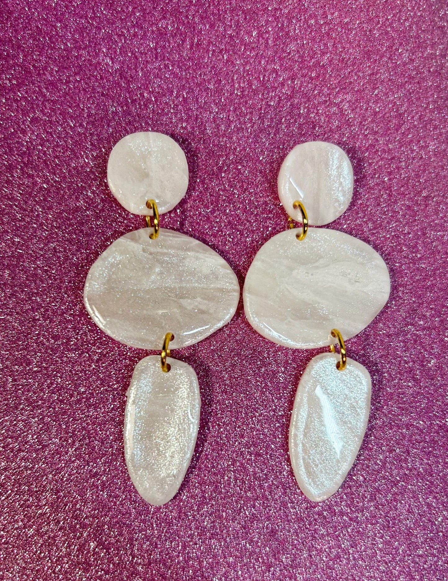 Luminous Pearl Organic Dangles Earrings