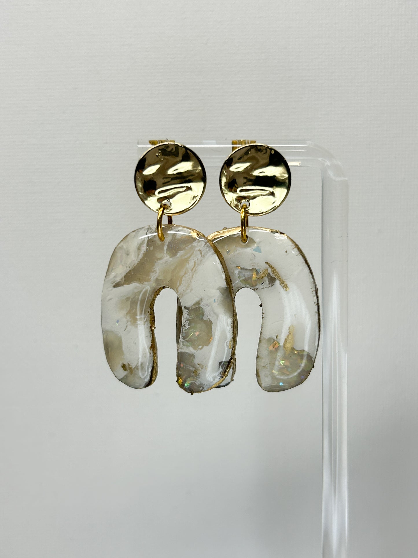 Organic White Sands Arch Dangles Earrings