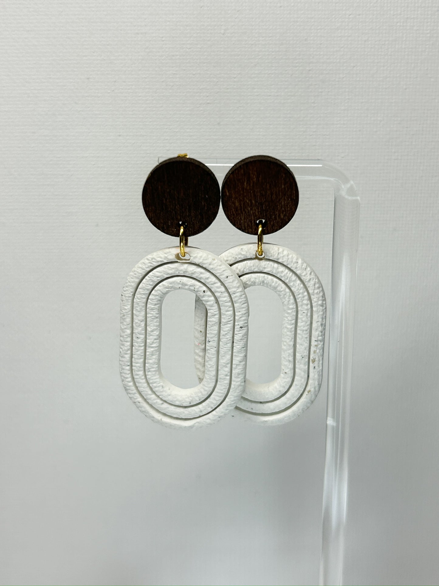 Organic White Sands Oval Dangles Earrings