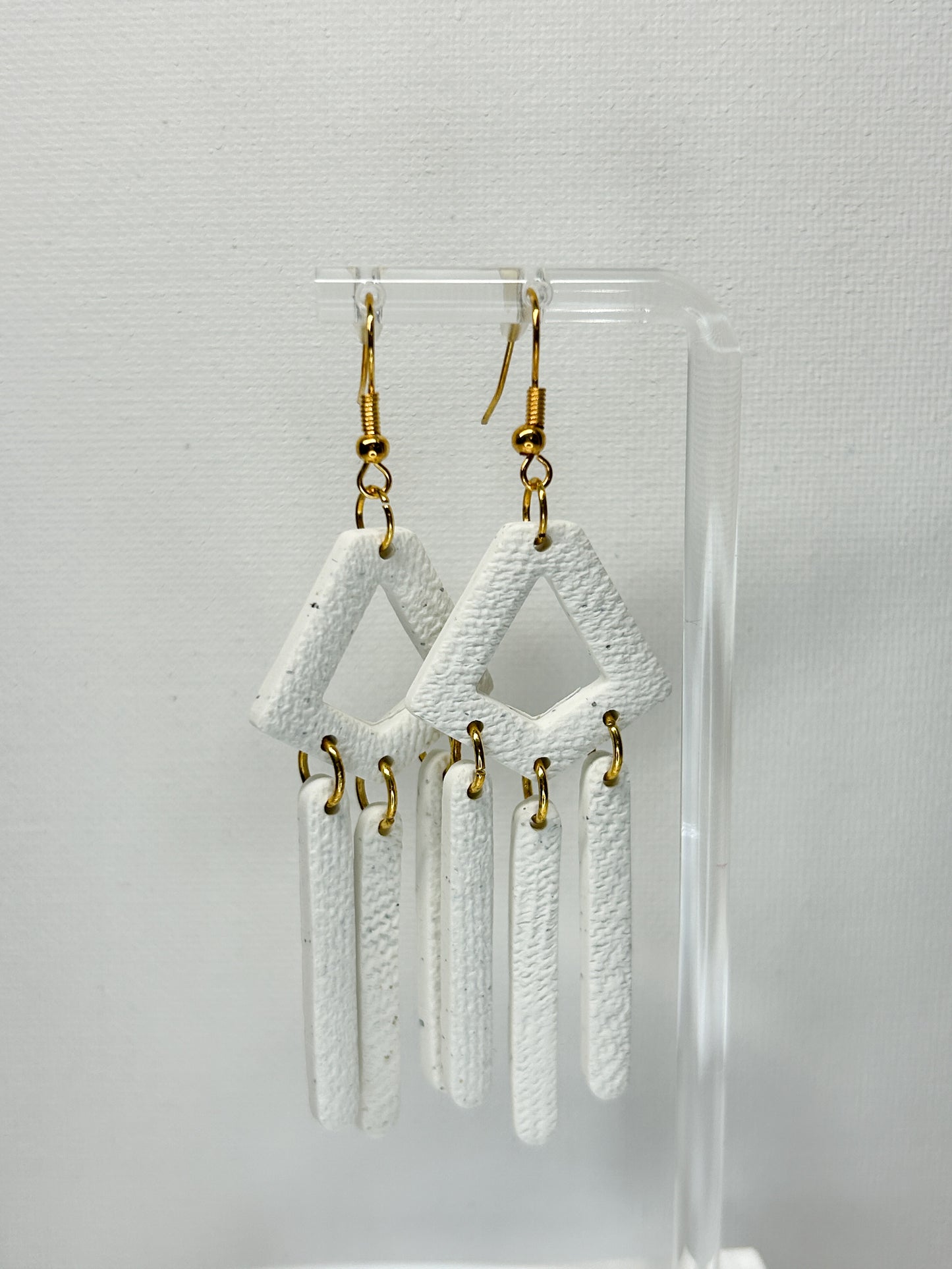 Organic White Sands Statement Dangles Earrings