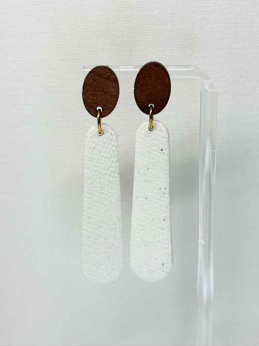 Organic White Sands Long Dangles Earrings