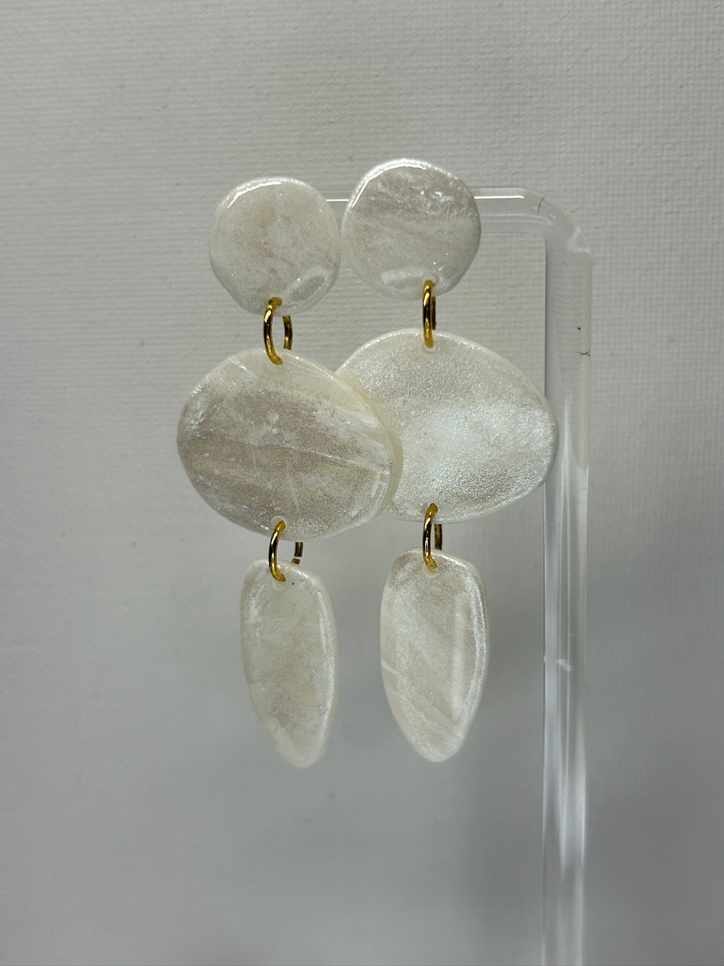 Luminous Pearl Organic Dangles Earrings