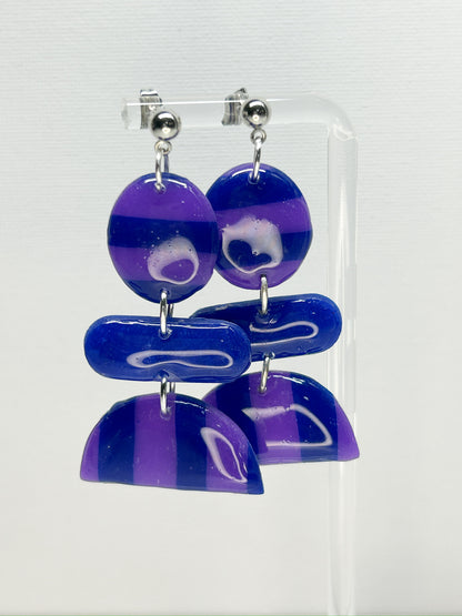 Mystic Stripes Organic Dangles Earrings