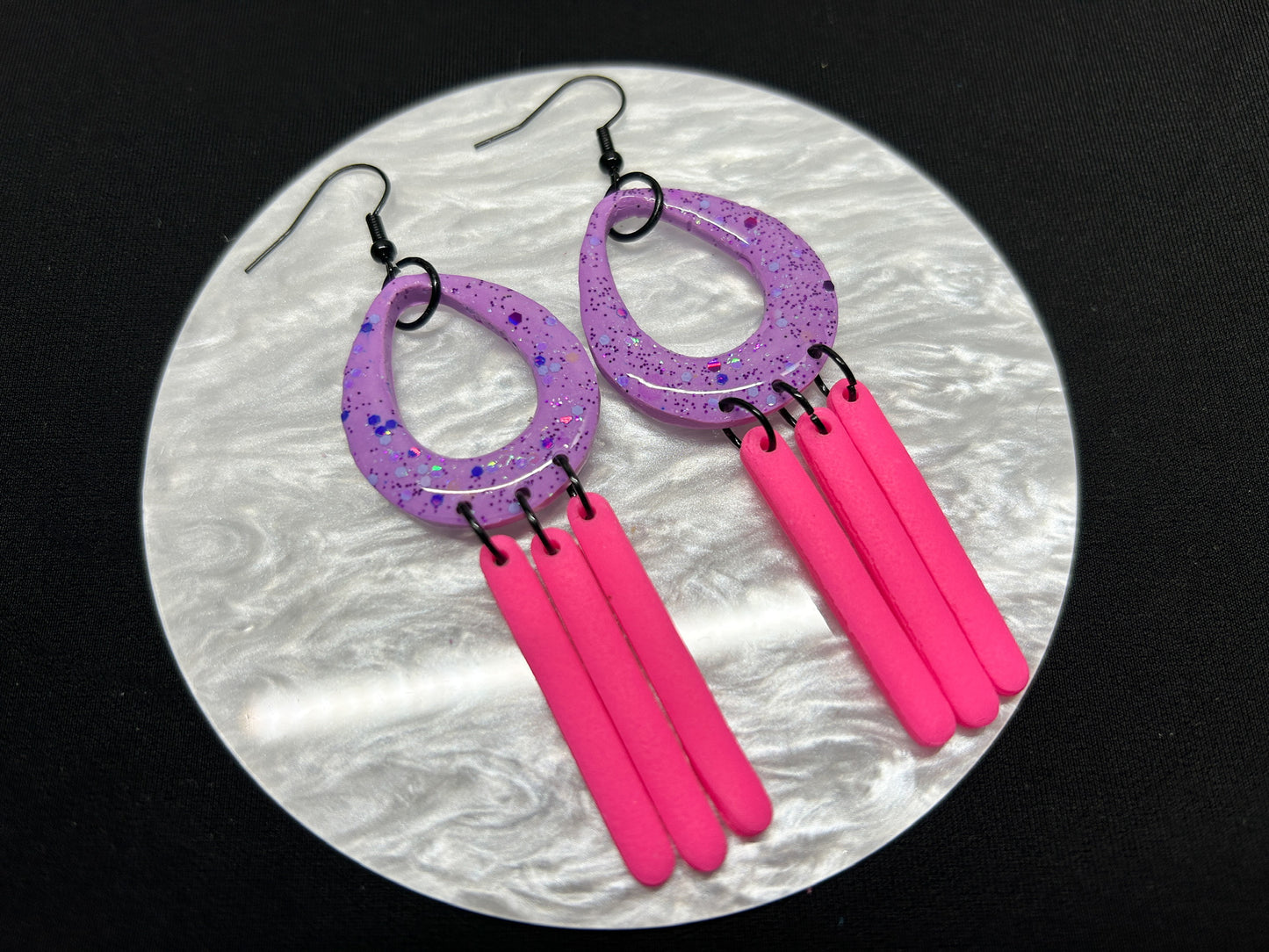 Neon Edge Statement Dangles Earrings