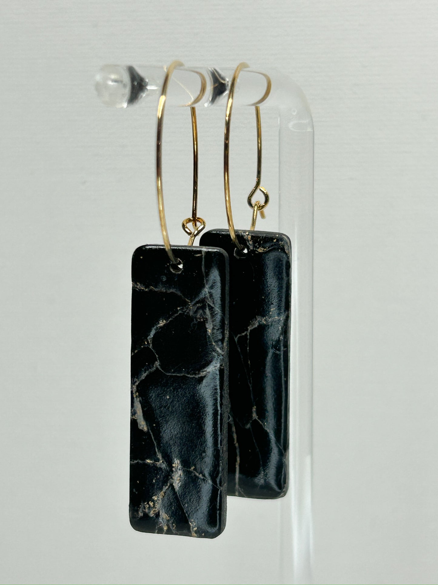 Moonstone Lux Rectangle Dangles Earrings