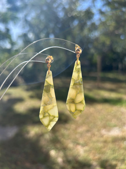 Jade Green Teardrop Clay Earrings