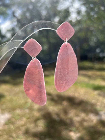 Pink Quartz Dangle Earrings