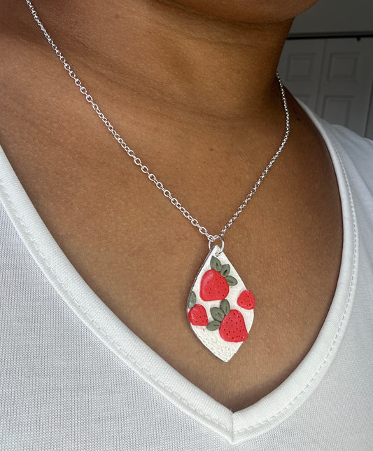 Fruit Finds- Strawberries Necklace