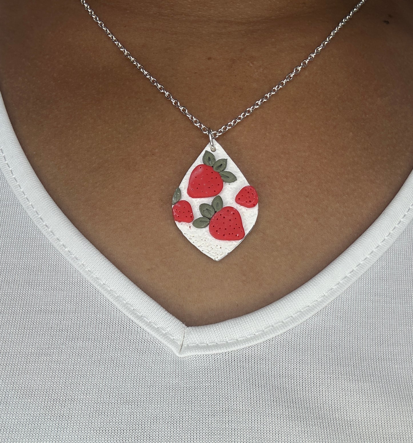 Fruit Finds- Strawberries Necklace