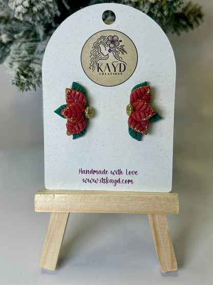 All things Merry Half Poinsettia studs #2