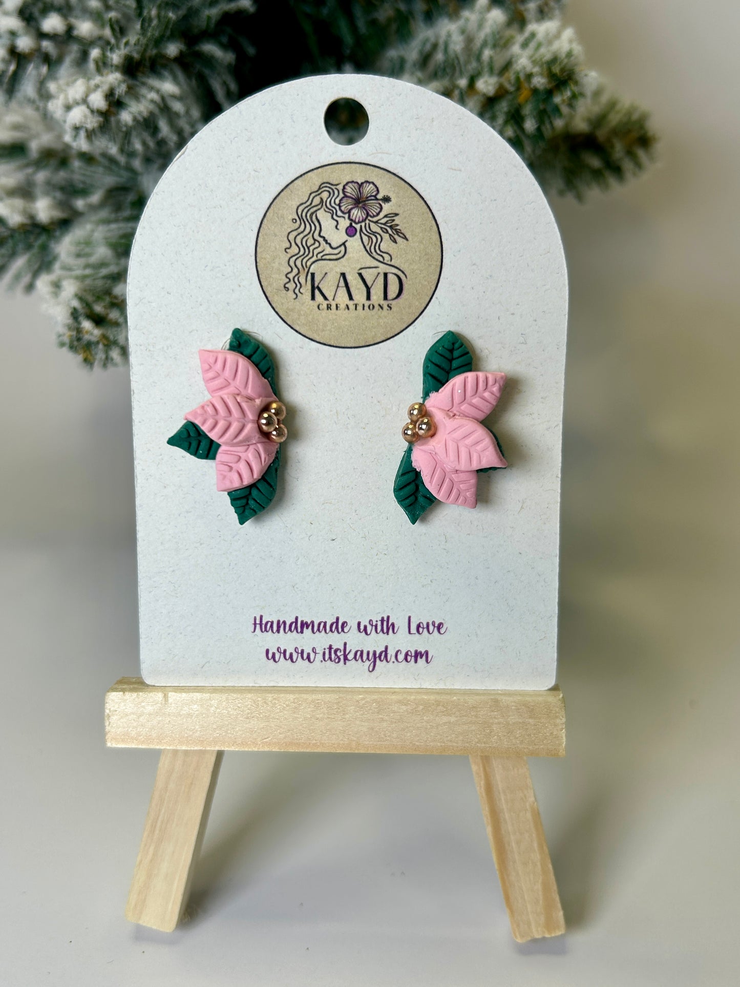 All things Merry Half Poinsettia studs #2