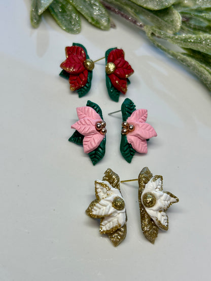 All things Merry Half Poinsettia studs #2