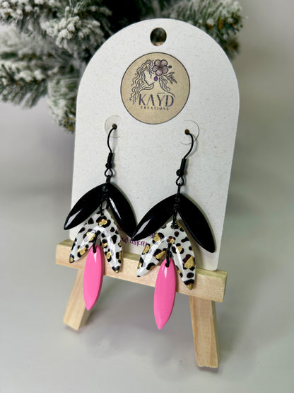 Wild Pinkmas Leaf Dangle #3