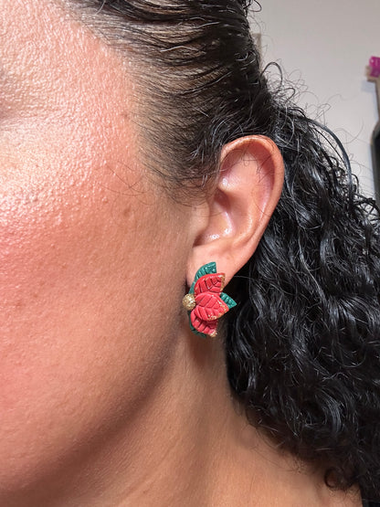 All things Merry Half Poinsettia studs #2