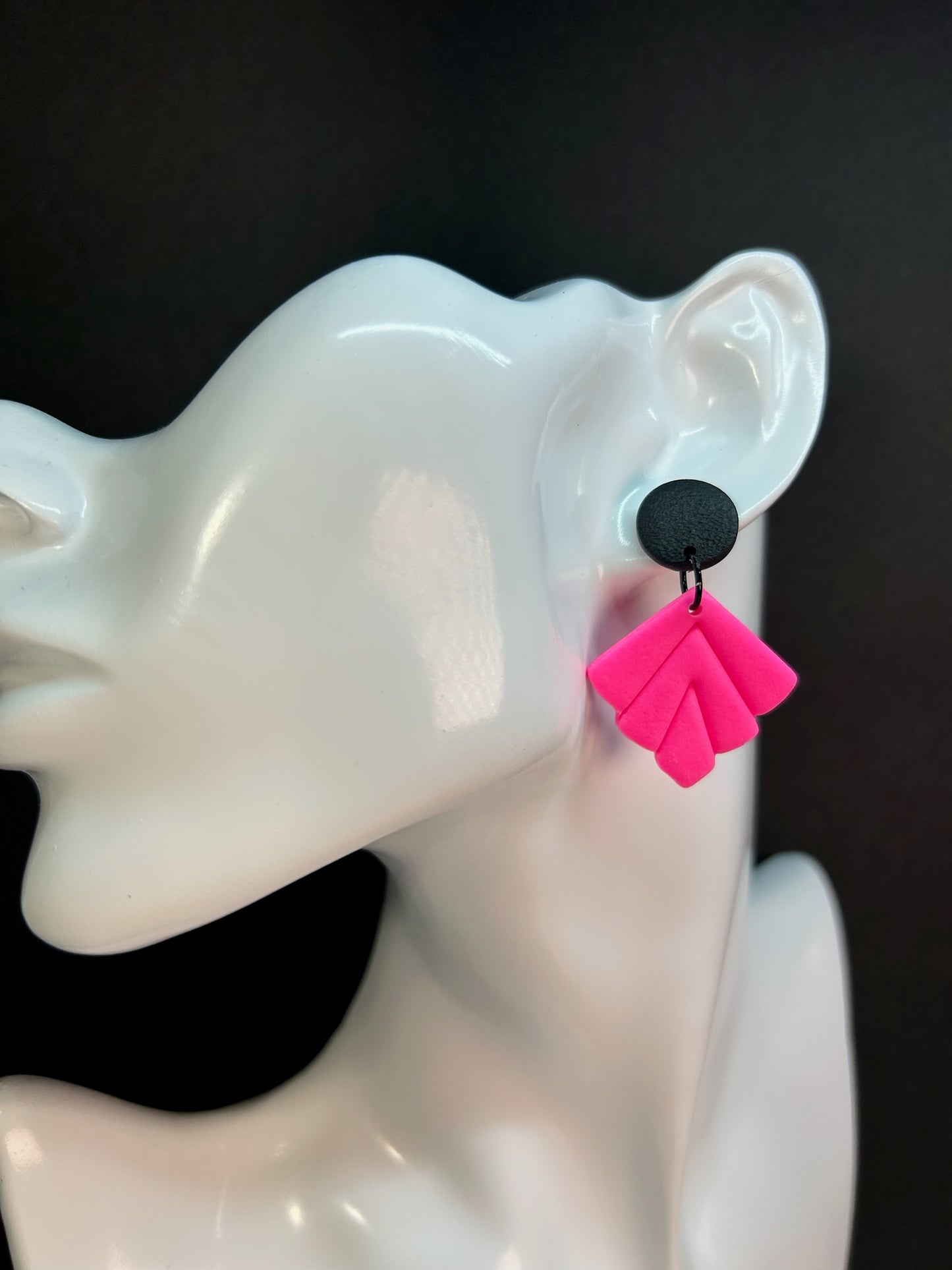 Neon Edge Leaf Dangles Earrings