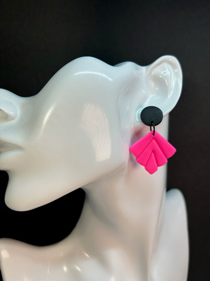 Neon Edge Leaf Dangles Earrings