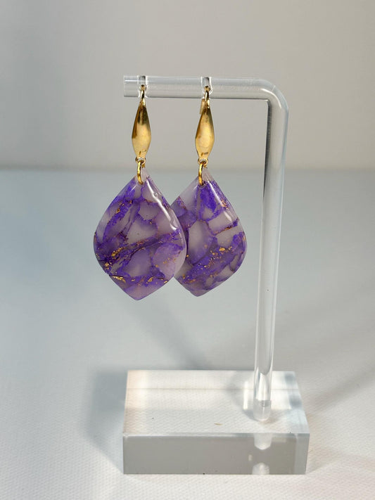 Amethyst Glow Tear drop Dangles Earrings