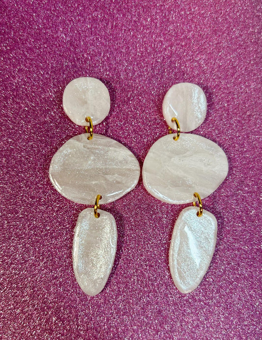 Luminous Pearl Organic Dangles Earrings