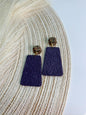 Earthy Floral Deep Purple Dangles Earrings