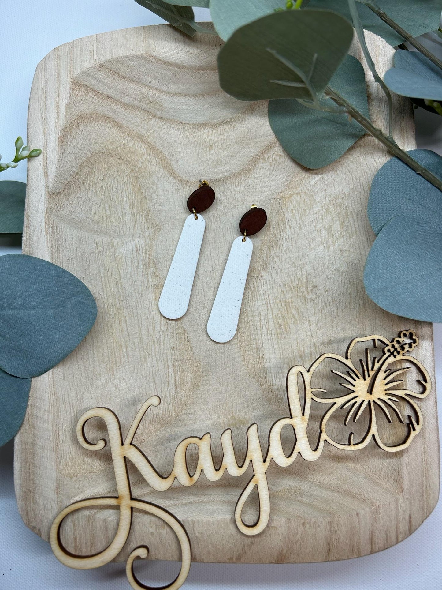 Organic White Sands Long Dangles Earrings