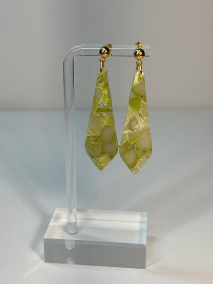 Jade Green Teardrop Clay Earrings