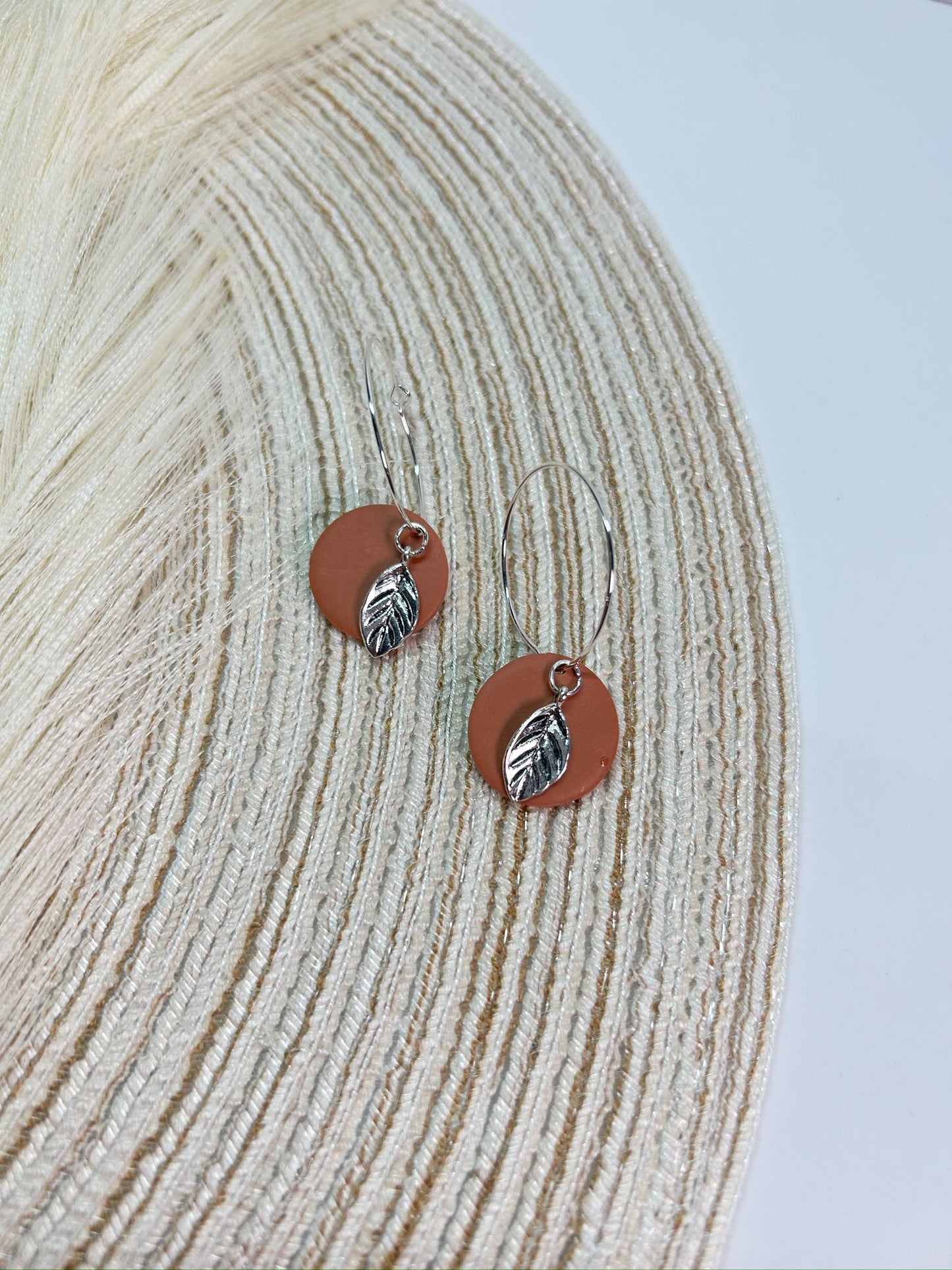 Earthy Floral Leaf Dangles Earrings