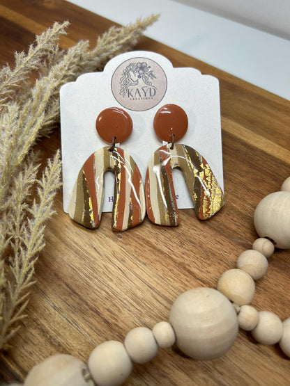 Warm Elegance Arch Dangles Earrings