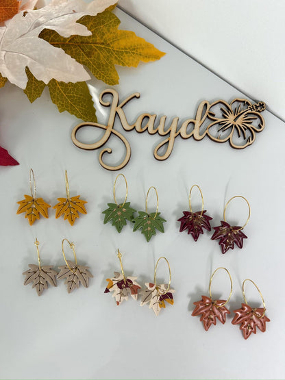 Fall Feels Collection Leaf Hoops