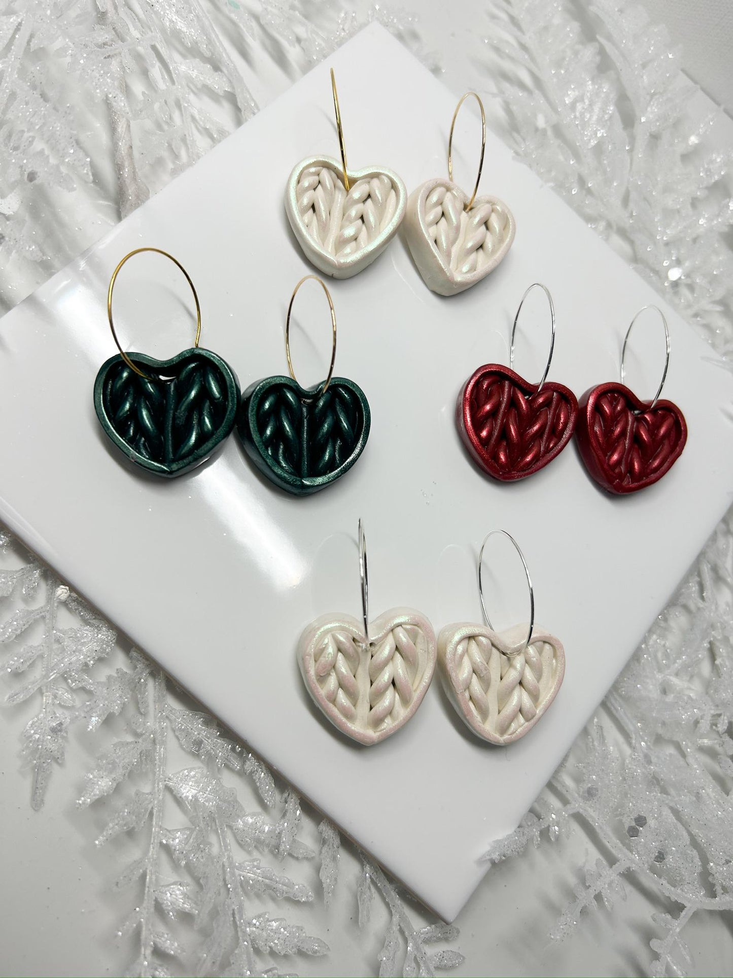 Holiday Sweater Heart Hoop Collection