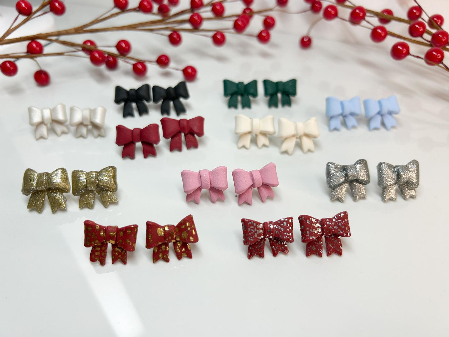 Christmas Classic Bow Studs Collection