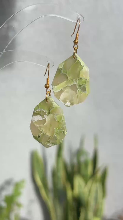 Jade Green Medium Dangles Clay Earrings